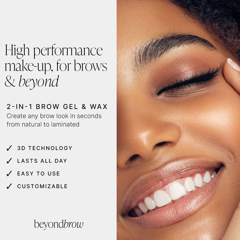 3D Brow Gel & Wax with Lamination Effect, 2-In-1 Hybrid Formula - From Soft, Natural Brows to Fluffy, Feather Brows - Vegan, Cruelty-free, Long Lasting, Water-resistant